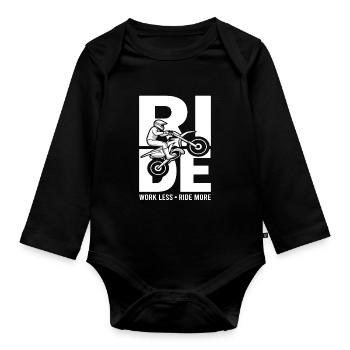 RIDE OFTEN Motocross Offroad Motif - Organic Longsleeve Baby Bodysuit - black - Front