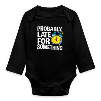 Procrastinationlazy lazy lazy lazy - Organic Longsleeve Baby Bodysuit - black - Front