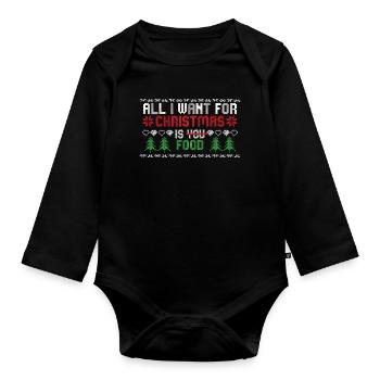 Tout ce que je veux pour Noël, c’est un graphique culinaire - Body Bébé bio manches longues - noir - Devant