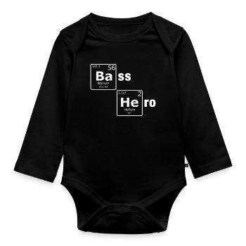 Bass Hero PSE Periodensystem Elemente Nerd - Baby Bio-Langarm-Body - Schwarz - Vorne