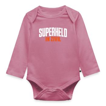 Superheld In Zivil Superhero Superhelden Kostüm - Baby Bio-Langarm-Body - Mauve - Vorne