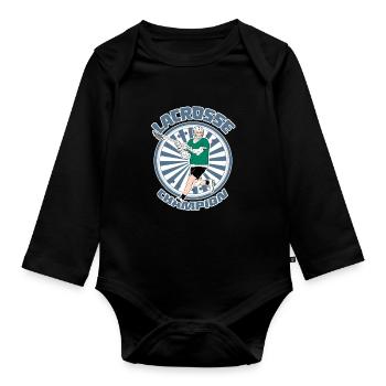 Lacrosse Player - Organic Longsleeve Baby Bodysuit - black - Front