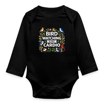 Bird Watching Birding Bird Watcher Bird Nerd - Organic Longsleeve Baby Bodysuit - black - Front