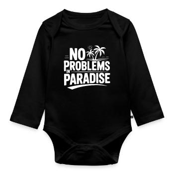 Aucun problème au paradis - Body Bébé bio manches longues - noir - Devant