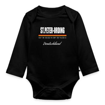 St. Peter-Ording - Baby Bio-Langarm-Body - Schwarz - Vorne