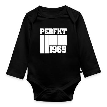 Unique 1969 - Organic Longsleeve Baby Bodysuit - black - Front