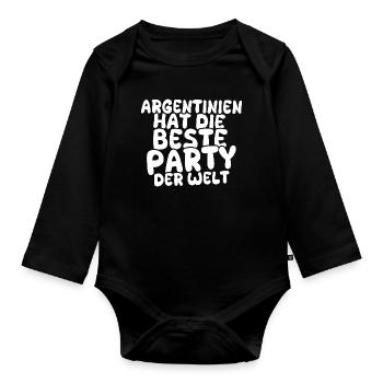 Feiern Argentinien - Baby Bio-Langarm-Body - Schwarz - Vorne