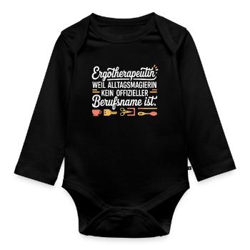 Ergotherapeutin Ergo Praxis Team Ergotherapie - Baby Bio-Langarm-Body - Schwarz - Vorne