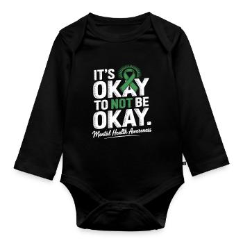 Mental Health Awareness – It’s Okay Not Okay - Baby Bio-Langarm-Body - Schwarz - Vorne