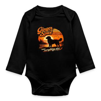 Toller Retro 70s: Ginger Spice & Everything Nice - Baby Bio-Langarm-Body - Schwarz - Vorne