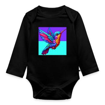 hummingbird - Organic Longsleeve Baby Bodysuit - black - Front
