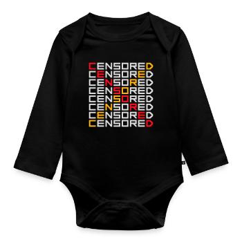 Censored Funny Statement Freedom Logo - Organic Longsleeve Baby Bodysuit - black - Front