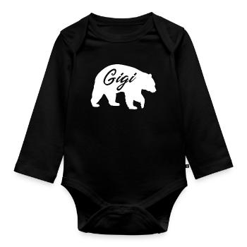 Chemise cadeau de grand-mère Gigi Bear - Body Bébé bio manches longues - noir - Devant