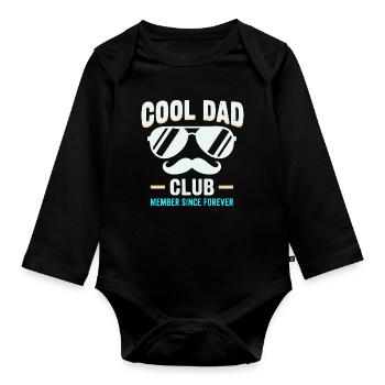 Cool Dad Club, Lustiges Vatertag Papa Hoodie - Baby Bio-Langarm-Body - Schwarz - Vorne