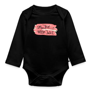 I Love Smoothies Juice Juice Fruit Kids - Organic Longsleeve Baby Bodysuit - black - Front