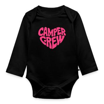 Camper Crew Herz Logo - Baby Bio-Langarm-Body - Schwarz - Vorne
