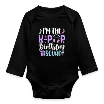 Je suis l’équipe d’anniversaire de K Pop - Body Bébé bio manches longues - noir - Devant