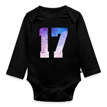 Ausgabe 17 – 17. Jubiläumsgeschenk - Baby Bio-Langarm-Body - Schwarz - Vorne