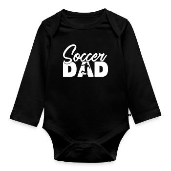 Soccer Dad Football Silhouette Sports Father - Organic Longsleeve Baby Bodysuit - black - Front
