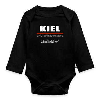 Kiel - Baby Bio-Langarm-Body - Schwarz - Vorne