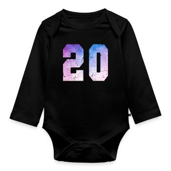 Ausgabe 20 – 20-jähriges Jubiläumsgeschenk - Baby Bio-Langarm-Body - Schwarz - Vorne
