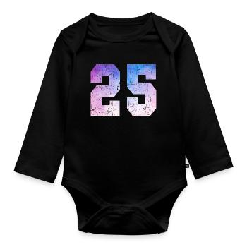 Issue 25 – 25th Anniversary Gift - Organic Longsleeve Baby Bodysuit - black - Front