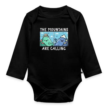 Camping Scouts Mountain Hiking Forest Campers Adve - Organic Longsleeve Baby Bodysuit - black - Front