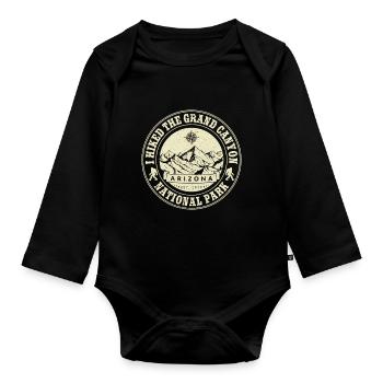 Ich bin im Grand Canyon Nationalpark gewandert - Baby Bio-Langarm-Body - Schwarz - Vorne