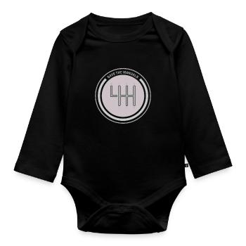 Manualschaltung Emblem Save the Manuals - Organic Longsleeve Baby Bodysuit - black - Front