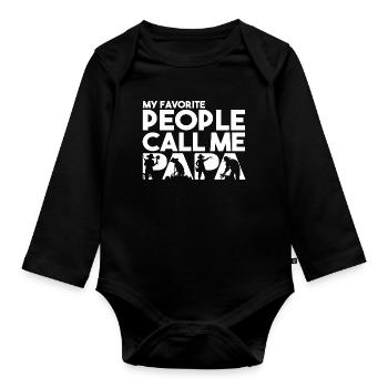 Ich liebe das Design meines Papa Stahlarbeiters Eisenarbeiters - Baby Bio-Langarm-Body - Schwarz - Vorne