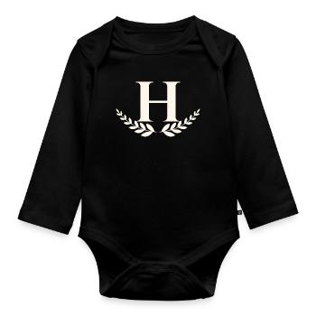 h - Organic Longsleeve Baby Bodysuit - black - Front
