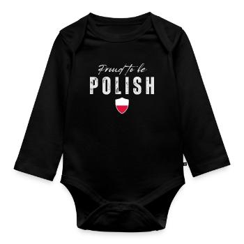 Proud Polish, Made in Poland - Organic Longsleeve Baby Bodysuit - black - Front