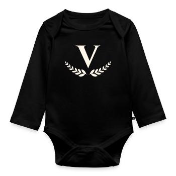 V - Baby Bio-Langarm-Body - Schwarz - Vorne