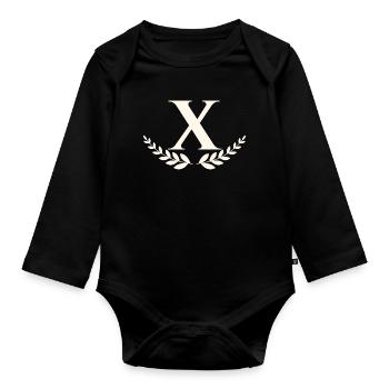 x - Organic Longsleeve Baby Bodysuit - black - Front