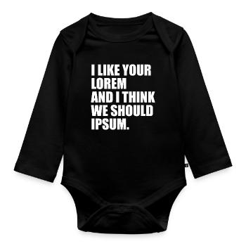 Un humour parfait pour les graphistes, les webdesigners - Body Bébé bio manches longues - noir - Devant