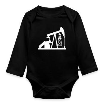 Oil Pumpjack USA Oil Transfer Pump Design - Organic Longsleeve Baby Bodysuit - black - Front