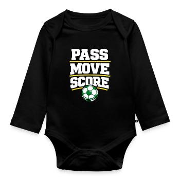 Soccer Training Youth Sports Coach - Organic Longsleeve Baby Bodysuit - black - Front