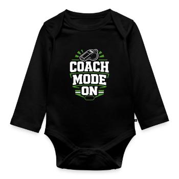 Soccer Training Youth Sports Coach - Organic Longsleeve Baby Bodysuit - black - Front
