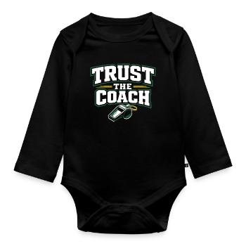 Soccer Training Youth Sports Coach - Organic Longsleeve Baby Bodysuit - black - Front