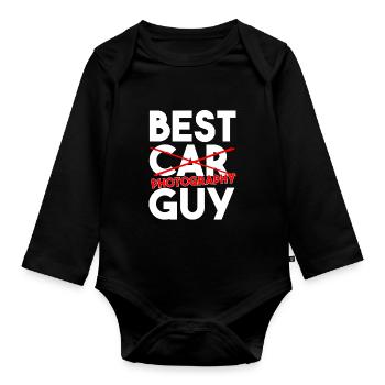 Photography Evolution Retro Camera Silhouette Art - Organic Longsleeve Baby Bodysuit - black - Front