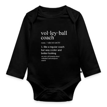 Volleyball Coach Funny Dictionary Definition Art - Organic Longsleeve Baby Bodysuit - black - Front