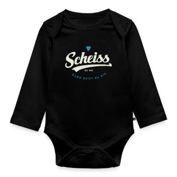 Fuck nothing - Organic Longsleeve Baby Bodysuit - black - Front