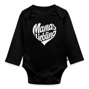 Le cœur préféré de maman - Body Bébé bio manches longues - noir - Devant