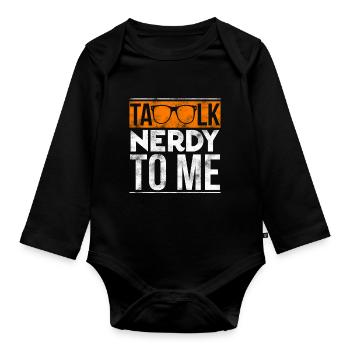 Talk Nerdy To Me Retro Orange Sunglasses Art - Organic Longsleeve Baby Bodysuit - black - Front