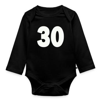 30- - Organic Longsleeve Baby Bodysuit - black - Front