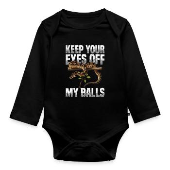 King Python Snakes Lover Terrarium Python - Organic Longsleeve Baby Bodysuit - black - Front