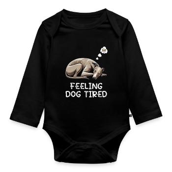 Se sentir fatigué Whippet Whippets Lévriers - Body Bébé bio manches longues - noir - Devant
