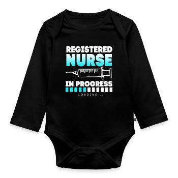 Krankenschwester Krankenhaus Pflege Geschenk - Baby Bio-Langarm-Body - Schwarz - Vorne