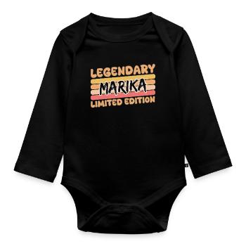 Marika as Legendary - Organic Longsleeve Baby Bodysuit - black - Front