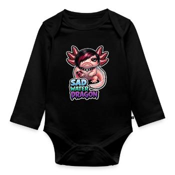 Amoureux des axolotls, Axolotl mignon, Drôle - Body Bébé bio manches longues - noir - Devant